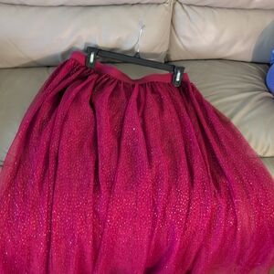 Matilda Jane Women's M Red Sparkle Midi Skirt